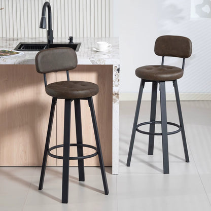Tabourets de Bar Pivotants Milo - Structure Métal Noir | Lot de 2