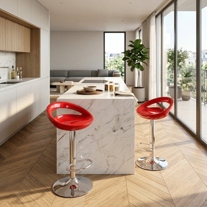 Tabouret de Bar Moderne Sora - Lot de 2 | Rotatif en Métal Chromé