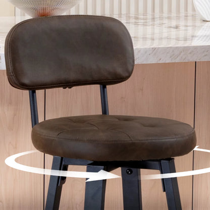 Tabourets de Bar Pivotants Milo - Structure Métal Noir | Lot de 2