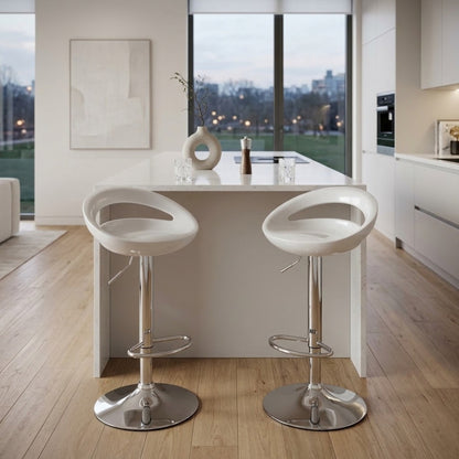 Tabouret de Bar Moderne Sora - Lot de 2 | Rotatif en Métal Chromé