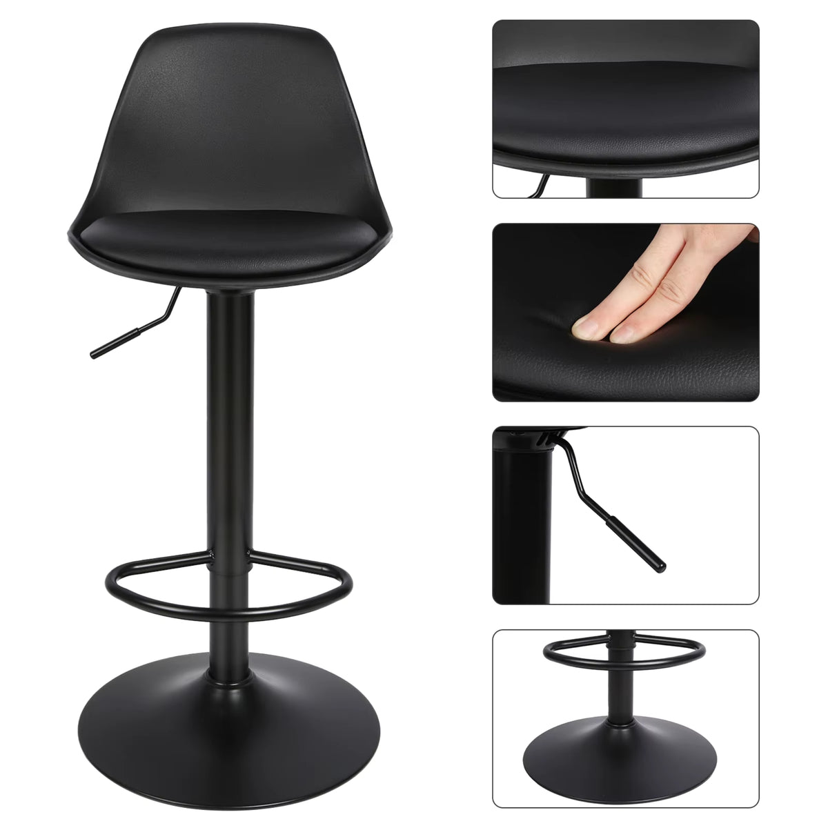 Tabouret de Bar Ergonomique Céleste —Lot de 2 | Assise Rembourrée
