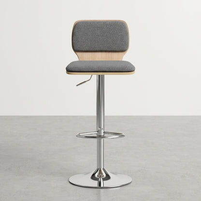 Tabourets de Bar Moderne Célia | Lot de 2 — Tissu & Coque en Bois