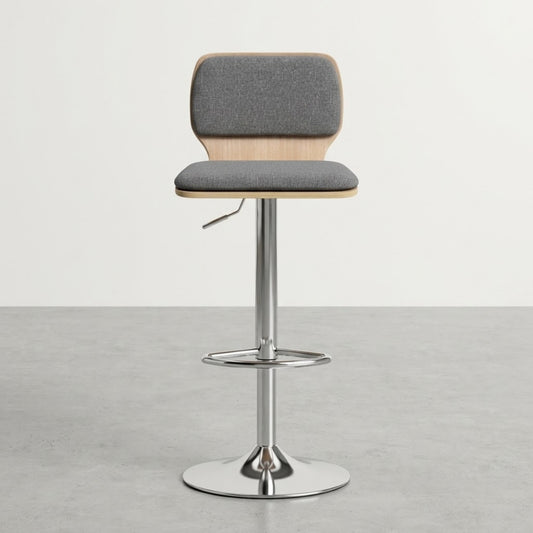 Tabourets de Bar Moderne Célia | Lot de 2 — Tissu & Coque en Bois