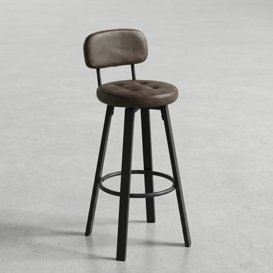 Tabourets de Bar Pivotants Milo - Structure Métal Noir | Lot de 2