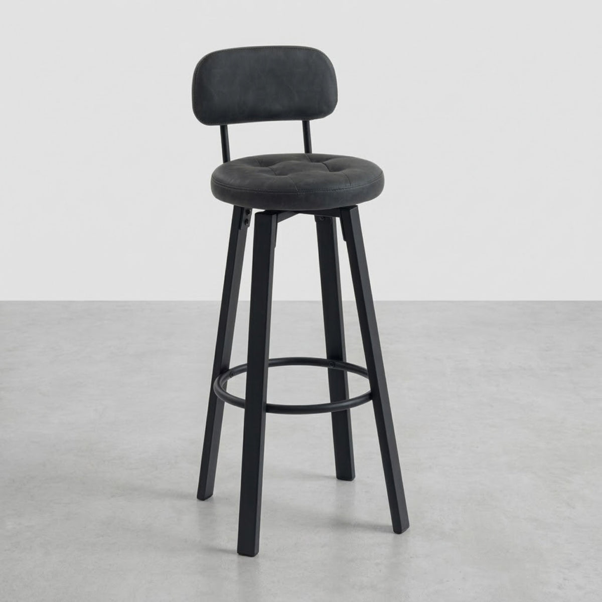 Tabourets de Bar Pivotants Milo - Structure Métal Noir | Lot de 2