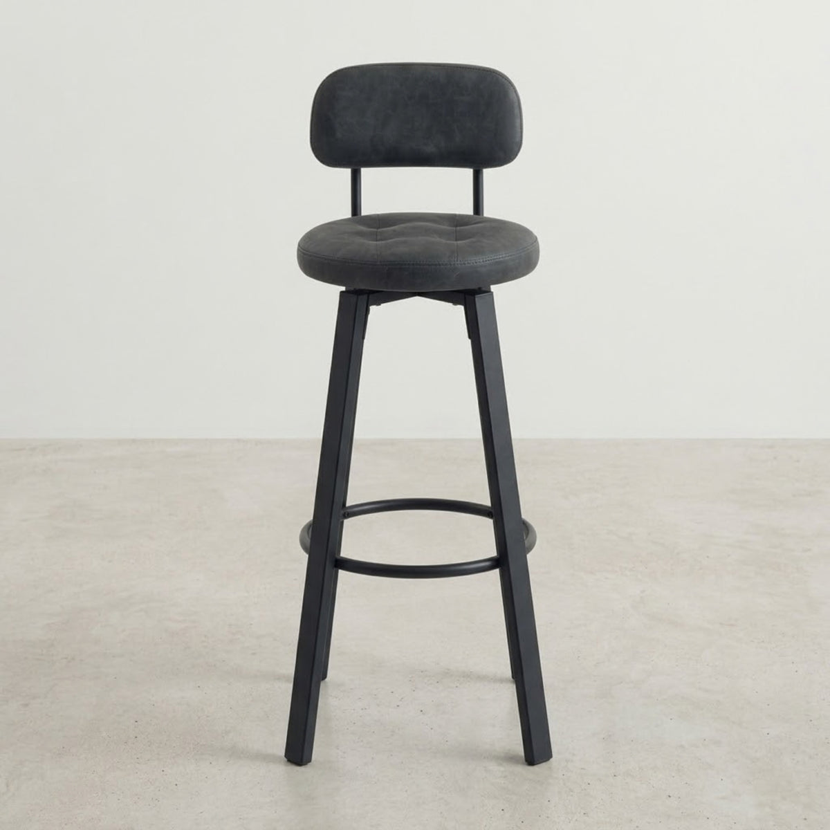 Tabourets de Bar Pivotants Milo - Structure Métal Noir | Lot de 2