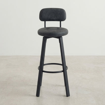 Tabourets de Bar Pivotants Milo - Structure Métal Noir | Lot de 2