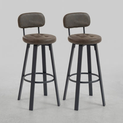 Tabourets de Bar Pivotants Milo - Structure Métal Noir | Lot de 2