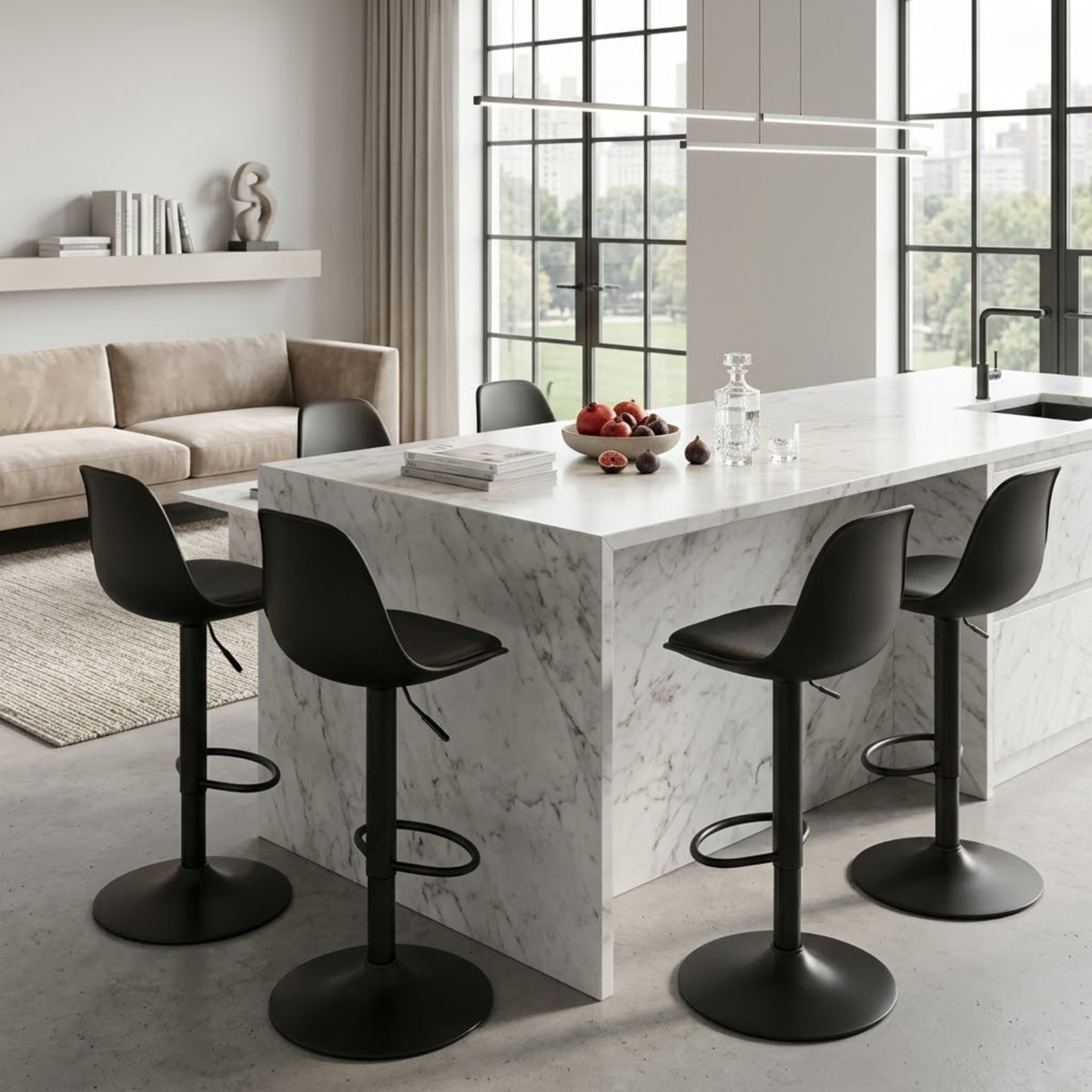 Tabouret de Bar Ergonomique Céleste —Lot de 2 | Assise Rembourrée