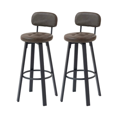 Tabourets de Bar Pivotants Milo - Structure Métal Noir | Lot de 2