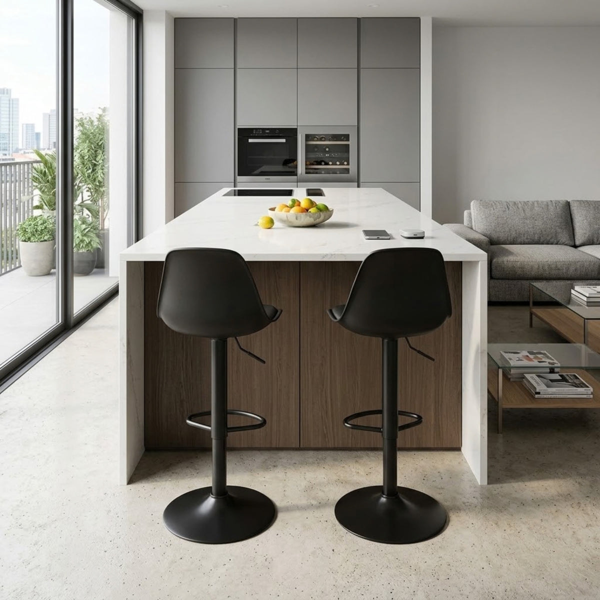 Tabouret de Bar Ergonomique Céleste —Lot de 2 | Assise Rembourrée
